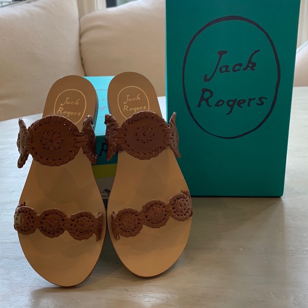 Jack Rogers “Lauren” sandal cognac color size  5